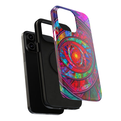 Protective Phone Case — Vibrant Abstract Mandala Impact-Resistant Design