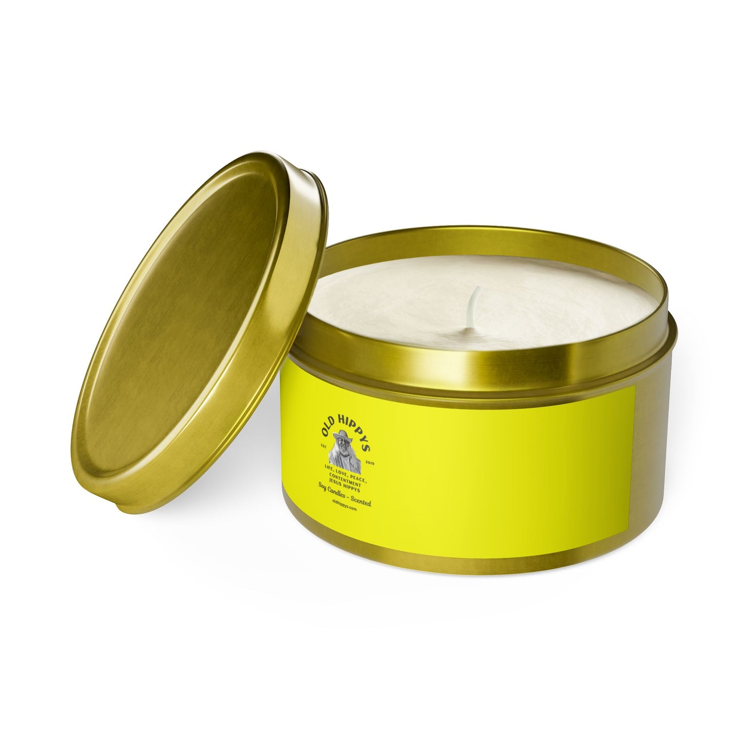 Scented Tin Candle — Bright Citrus Soy Candle from Old Hippys