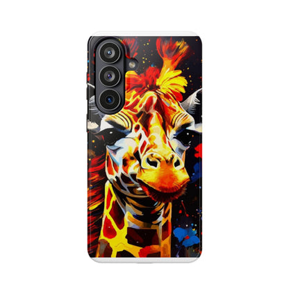 Funky Giraffe Art Impact-Resistant Phone Case —