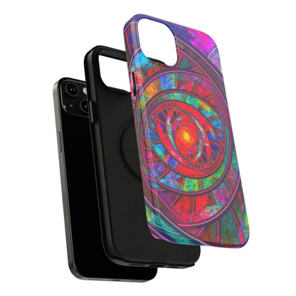 Protective Phone Case — Vibrant Abstract Mandala Impact-Resistant Design