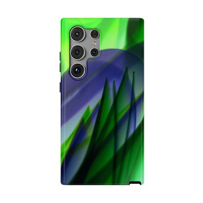 — Green Blue Abstract Wave Design Impact-Resistant Phone Case