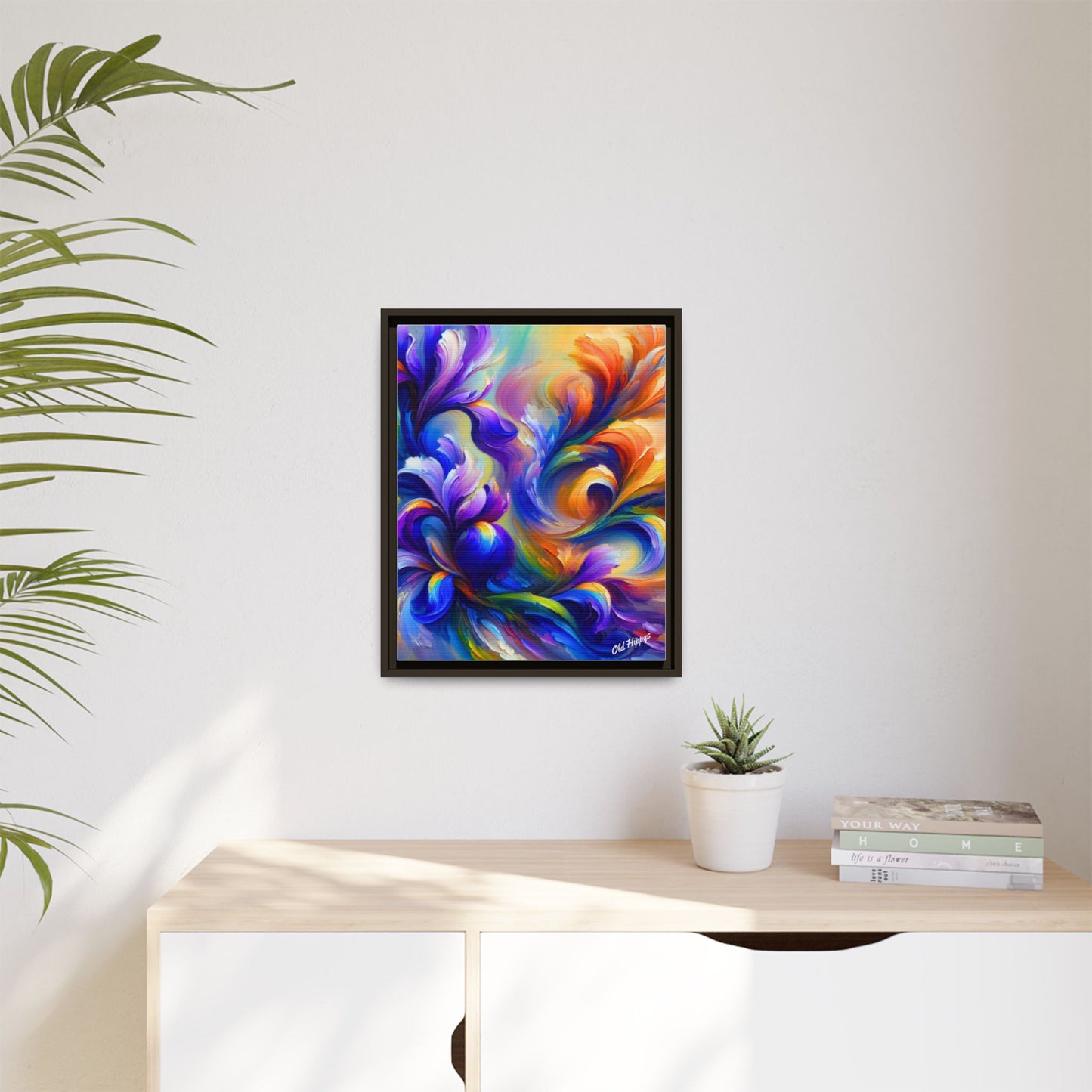 Iris Symphony #1 Wood Framed Matte Canvas