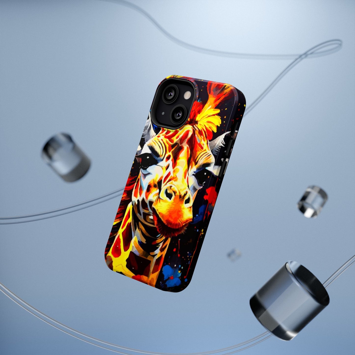 Funky Giraffe Art Impact-Resistant Phone Case —