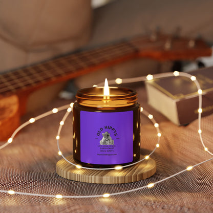 Scented Soy Candle — 'Old Hippys' Amber Jar (Multi-Size)