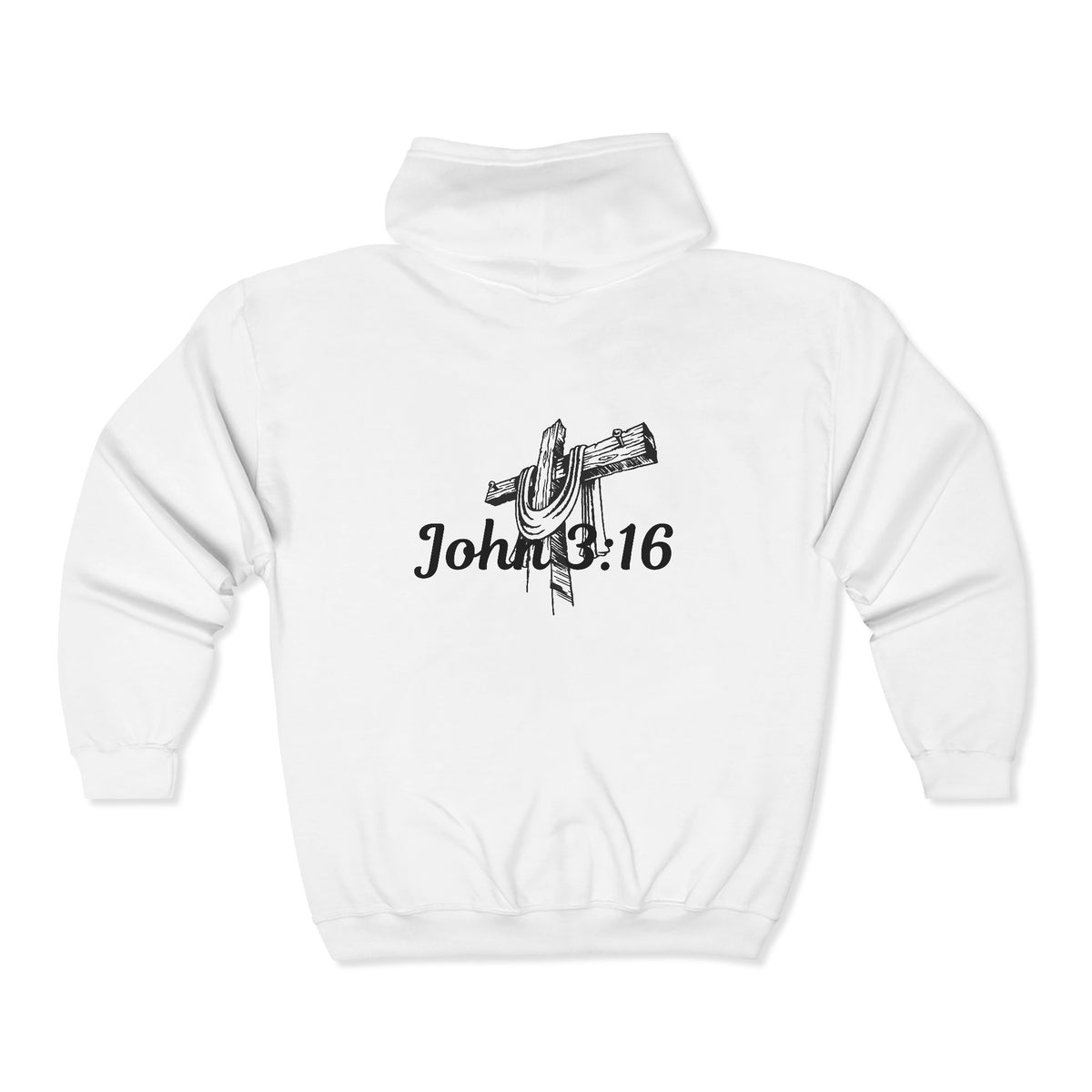 Jesus Is Lord Full-Zip Hoodie — John 3:16 Cross