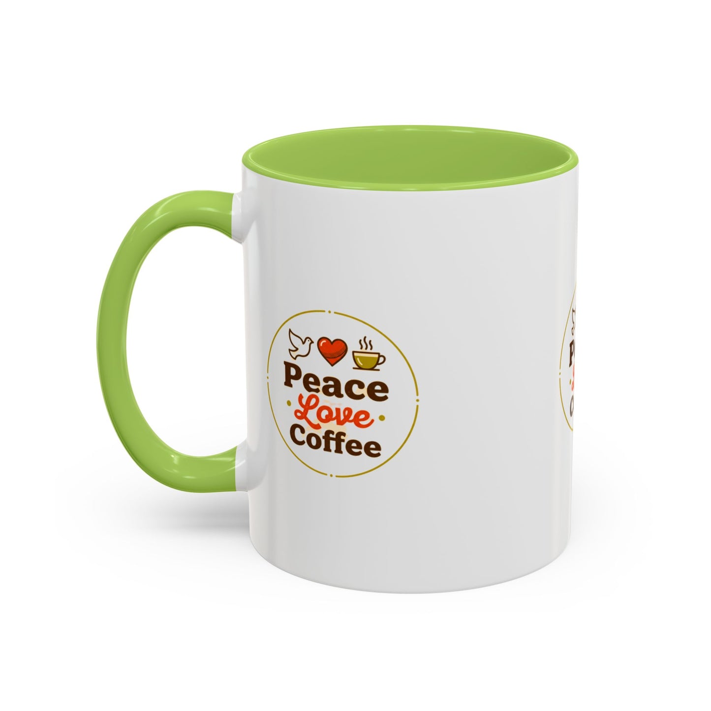 Peace Love Coffee Accent Mug - 11/15oz Ceramic Coffee Cup