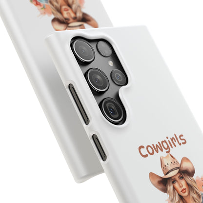 Cowgirls Phone Case — "Real Cowgirls Ride by Faith Not by Sight" Christian Western iPhone Snap Case