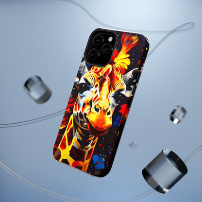 Funky Giraffe Art Impact-Resistant Phone Case —