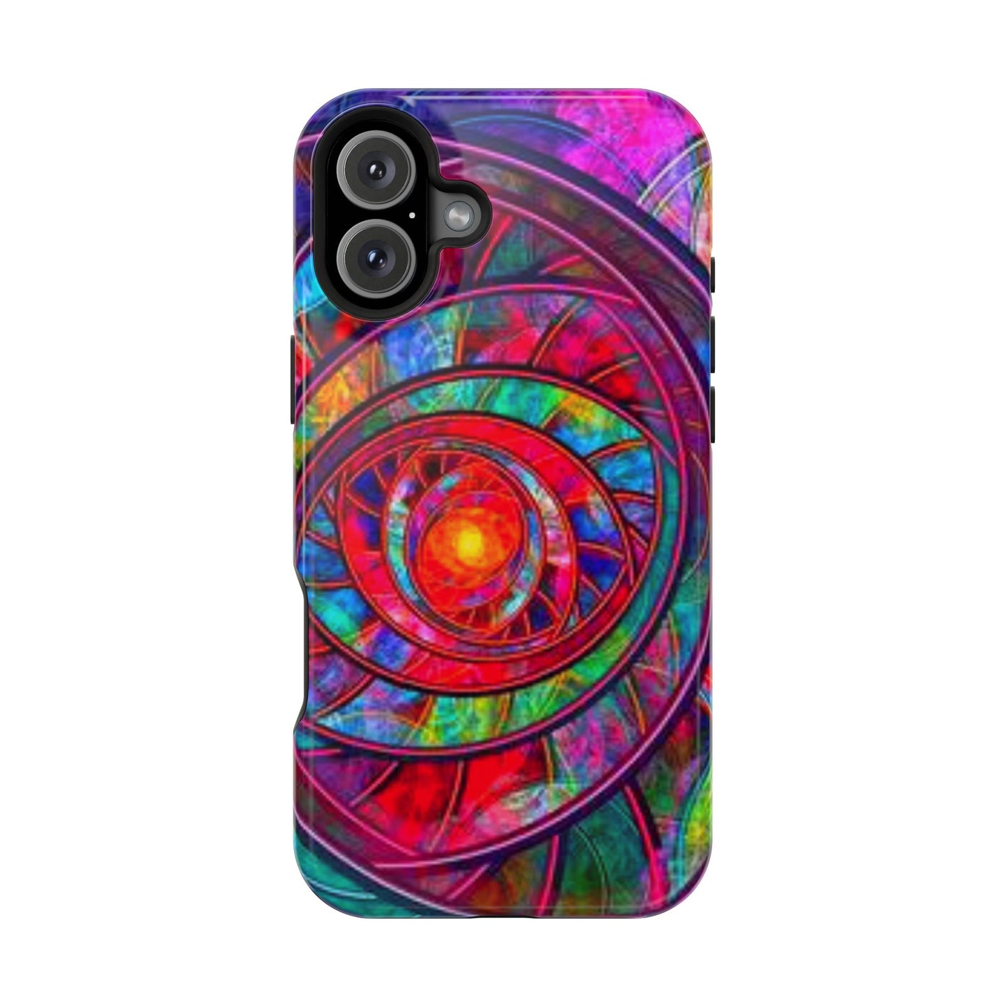 Protective Phone Case — Vibrant Abstract Mandala Impact-Resistant Design
