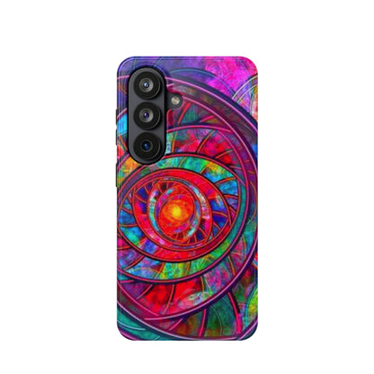 Protective Phone Case — Vibrant Abstract Mandala Impact-Resistant Design