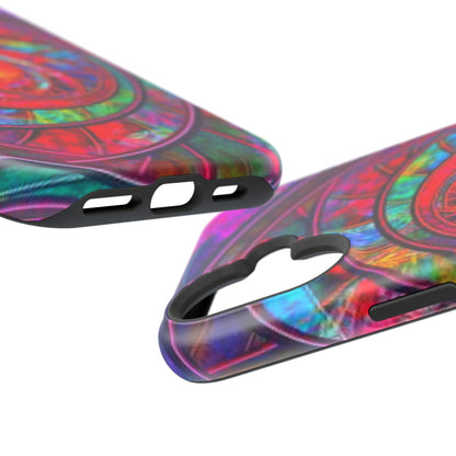 Protective Phone Case — Vibrant Abstract Mandala Impact-Resistant Design