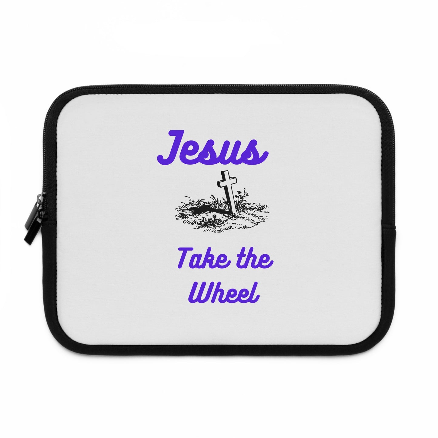 Jesus Take the Wheel Laptop Sleeve — Christian Cross Laptop Case