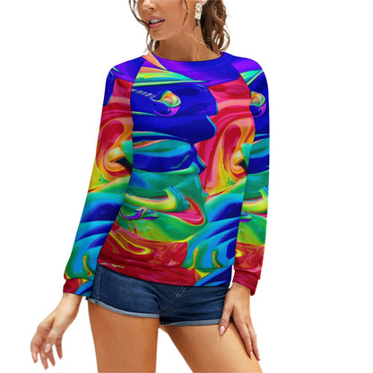 Abstract Art All Over Print Custom Women's New Raglan Crew Neck Sweatshirt by Old Hippy