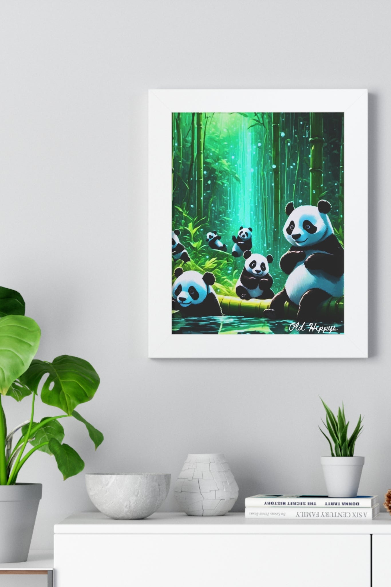 Whimsical Panda Forest Framed Poster - Perfect for Nature Lovers & Home Decor