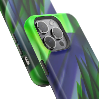 — Green Blue Abstract Wave Design Impact-Resistant Phone Case