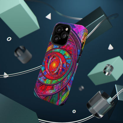 Protective Phone Case — Vibrant Abstract Mandala Impact-Resistant Design