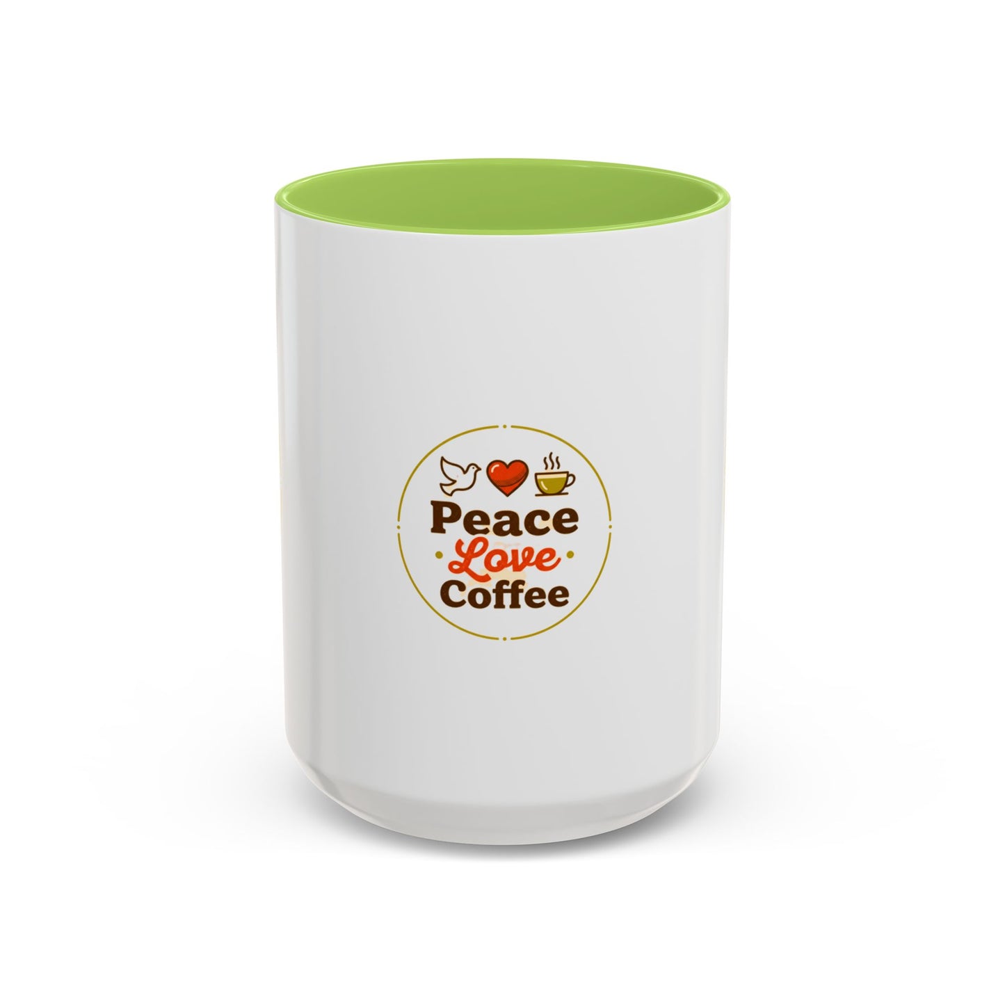 Peace Love Coffee Accent Mug - 11/15oz Ceramic Coffee Cup
