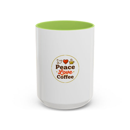 Peace Love Coffee Accent Mug - 11/15oz Ceramic Coffee Cup