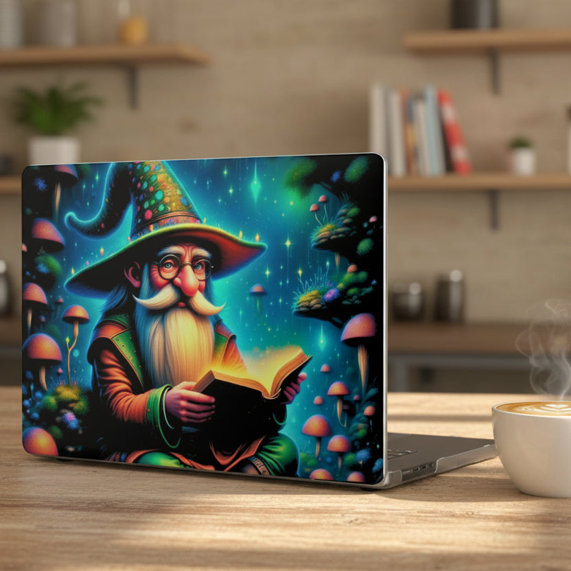 Whimsical Wizard Reading in Enchanted Forest MacBook Case