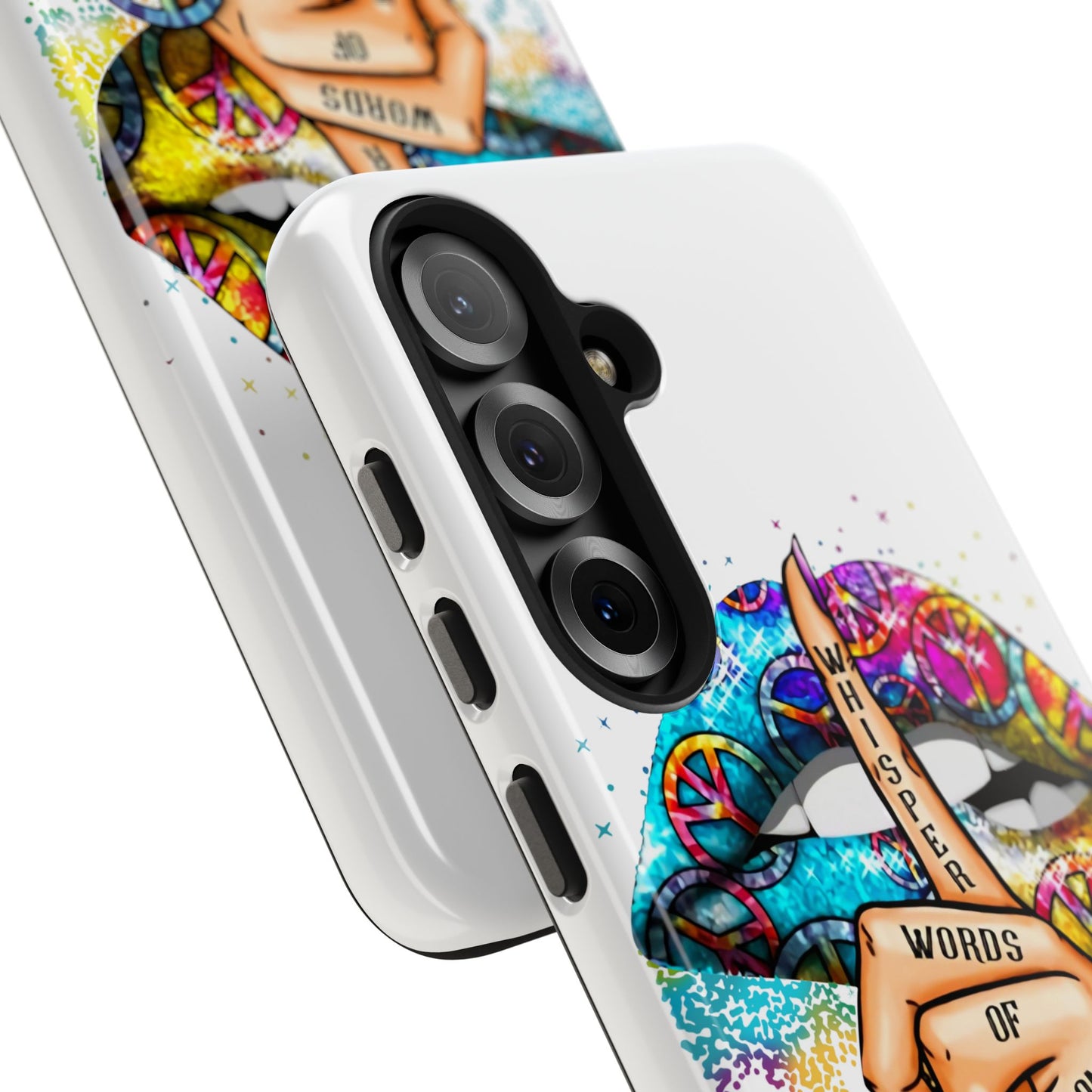 Let It Be Phone Case — Colorful Peace & 'Whisper Words of Wisdom' Design