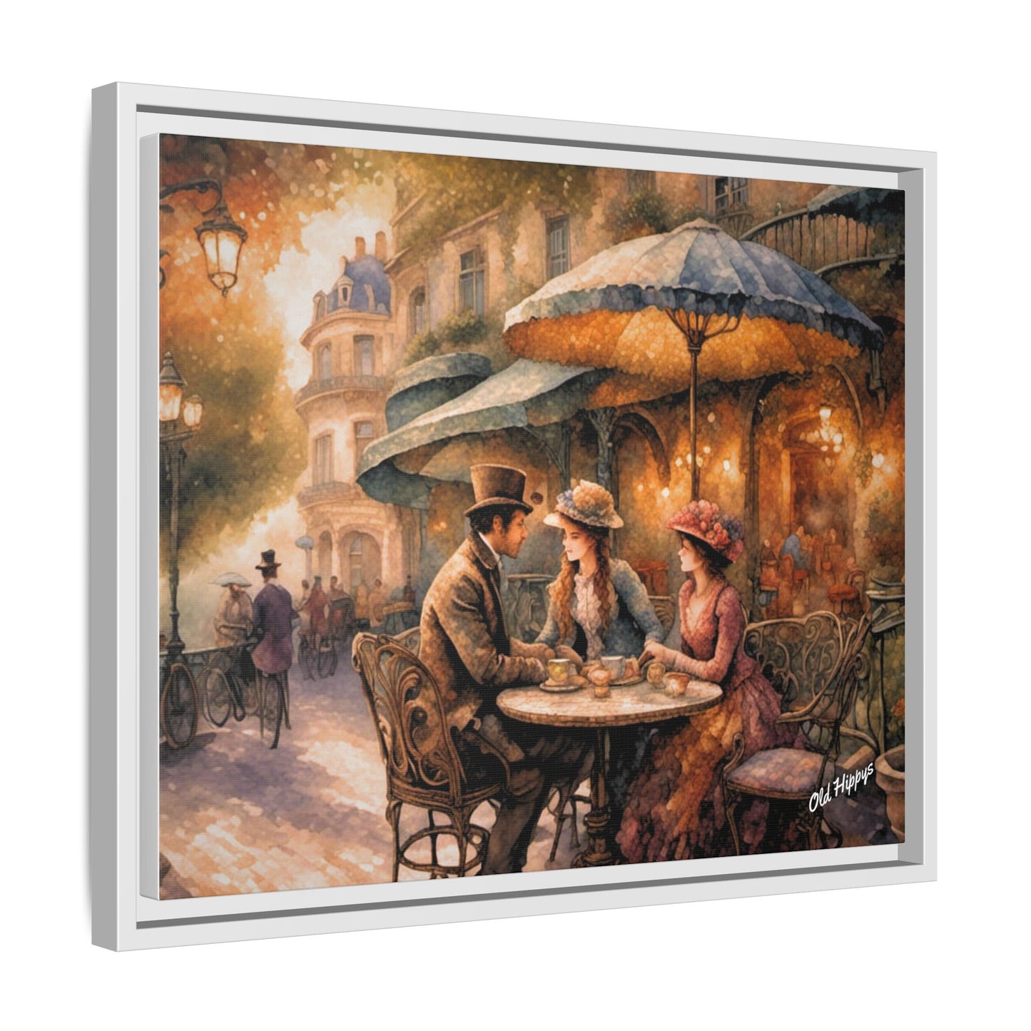 Paris Cafe Framed Canvas Wrap