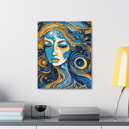 Woman in Blue n Gold Canvas Gallery Wrap