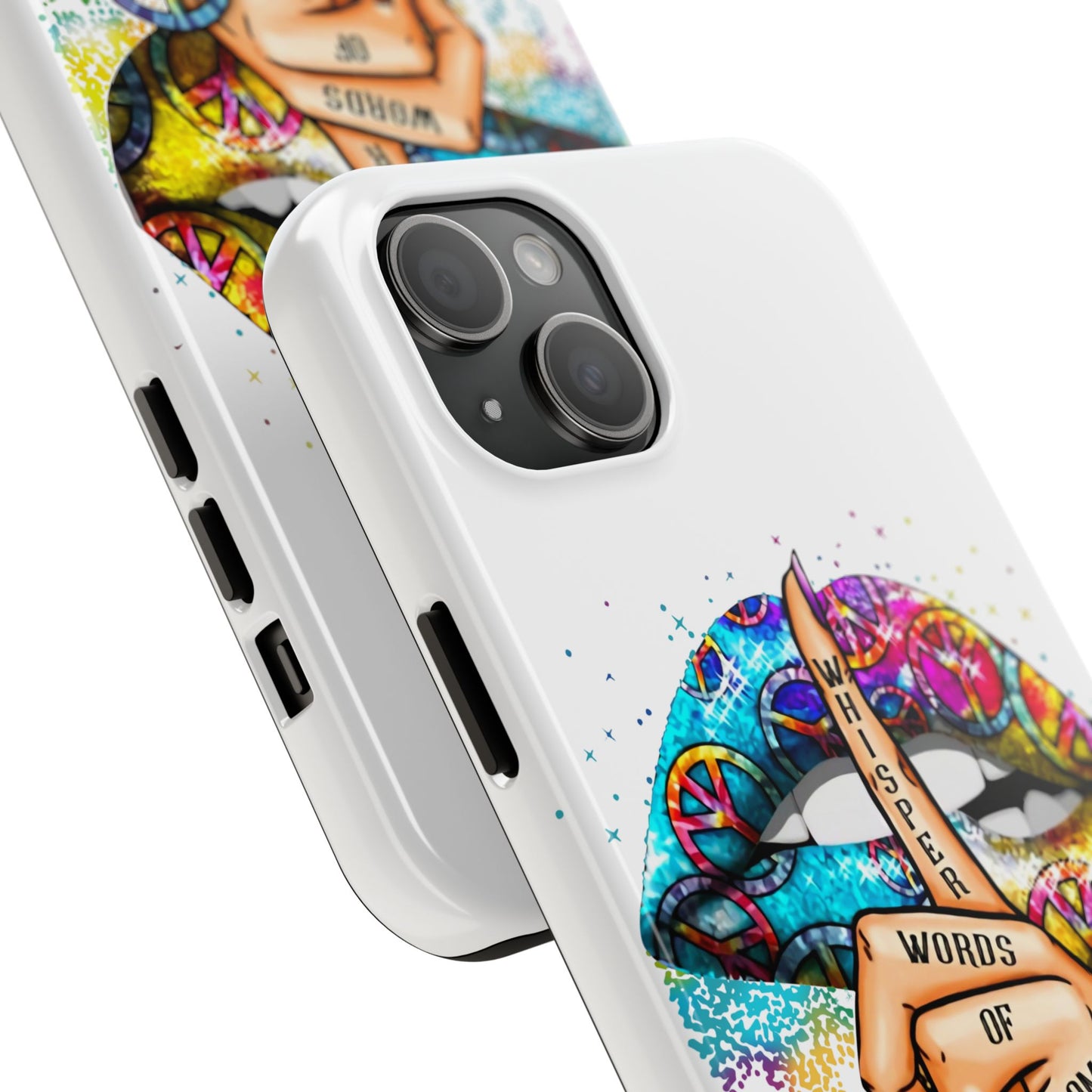 Let It Be Phone Case — Colorful Peace & 'Whisper Words of Wisdom' Design