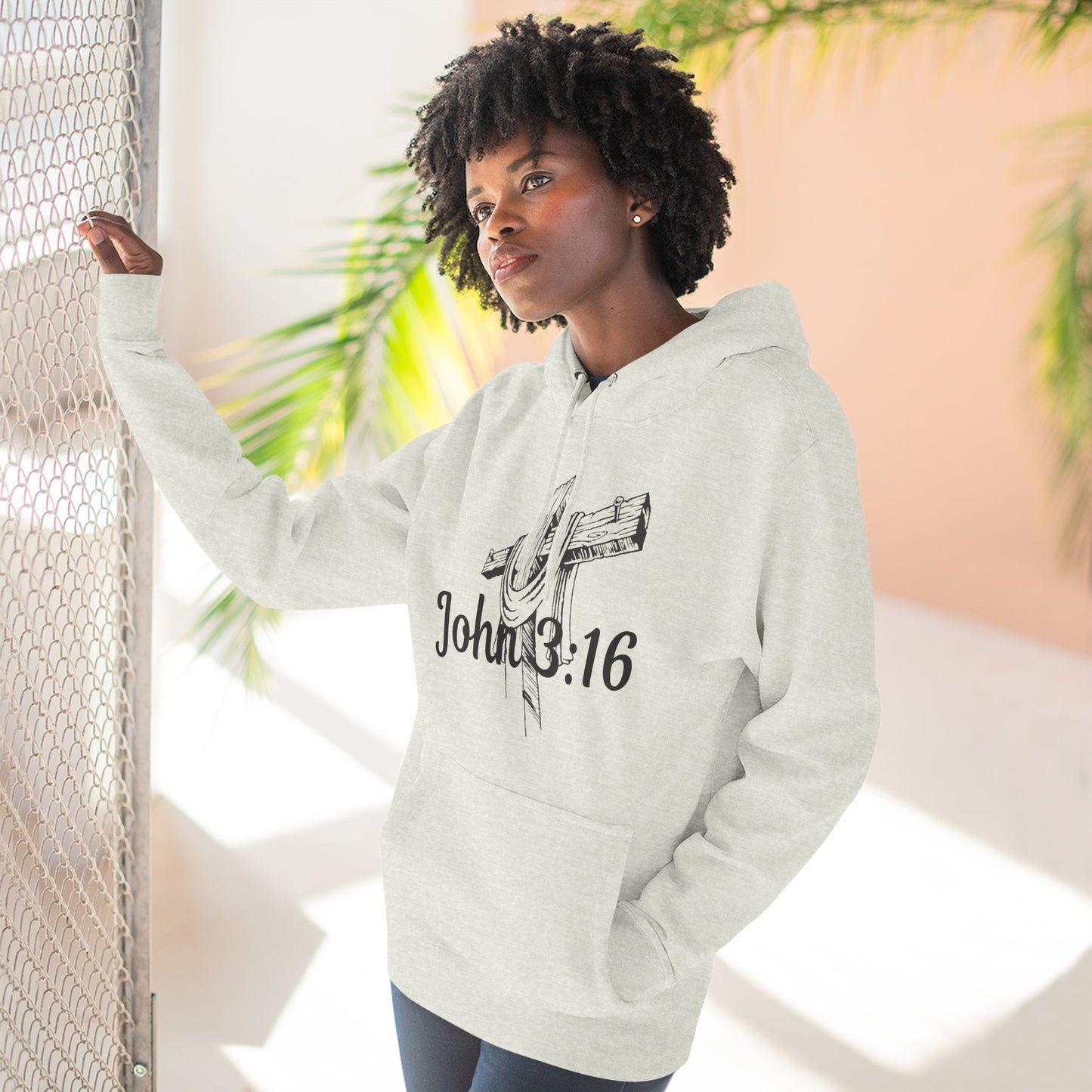 John 3:16 Cross Hoodie - Christian Faith Pullover