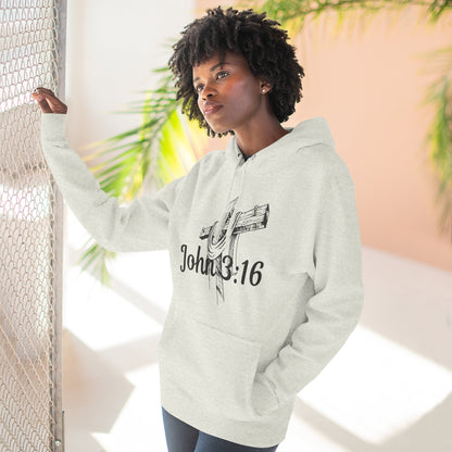 John 3:16 Cross Hoodie - Christian Faith Pullover