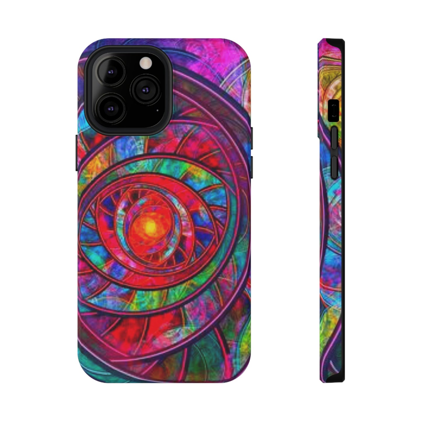 Protective Phone Case — Vibrant Abstract Mandala Impact-Resistant Design