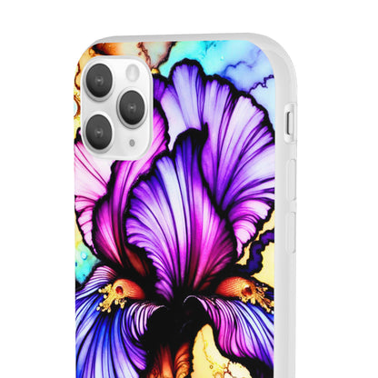 Stained Glass Iris Smartphone Case — Vibrant Purple Watercolor Phone Cover