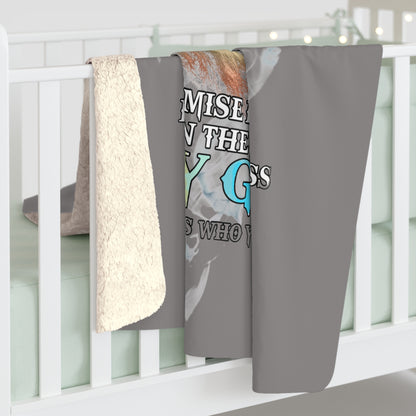 Christian Sherpa Fleece Blanket - "Way Maker, Miracle Worker" Cross Design