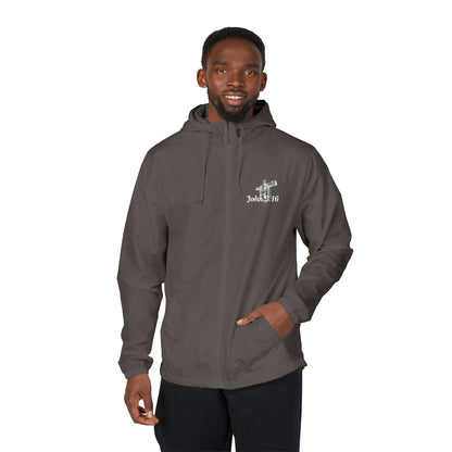 Windbreaker Jacket — John 3:16 & Cross Chest Logo