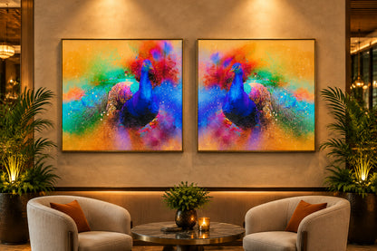 Radiant Plummage  Peacock Canvas Print