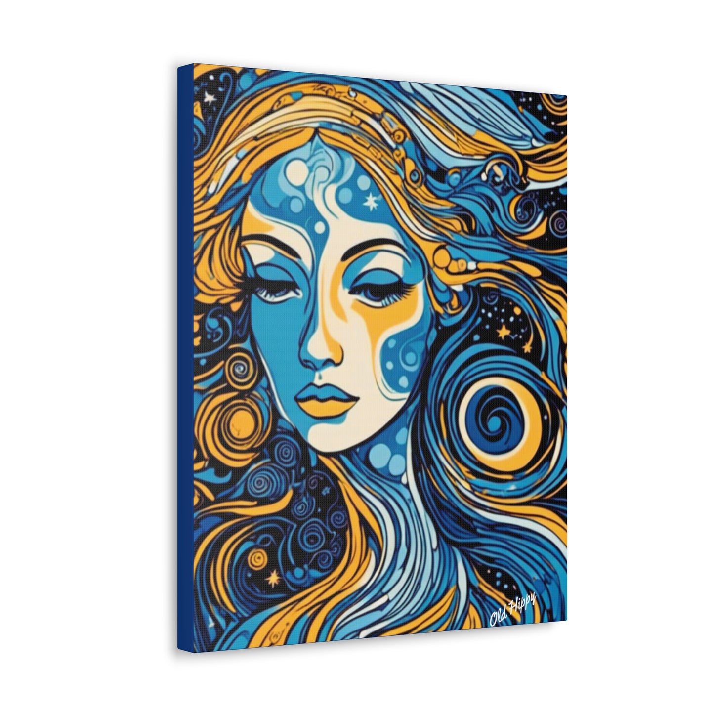 Woman in Blue n Gold Canvas Gallery Wrap