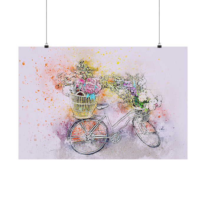 Watercolor Bicycle  Premium Print Poster