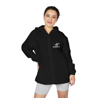 Windbreaker Jacket — John 3:16 & Cross Chest Logo