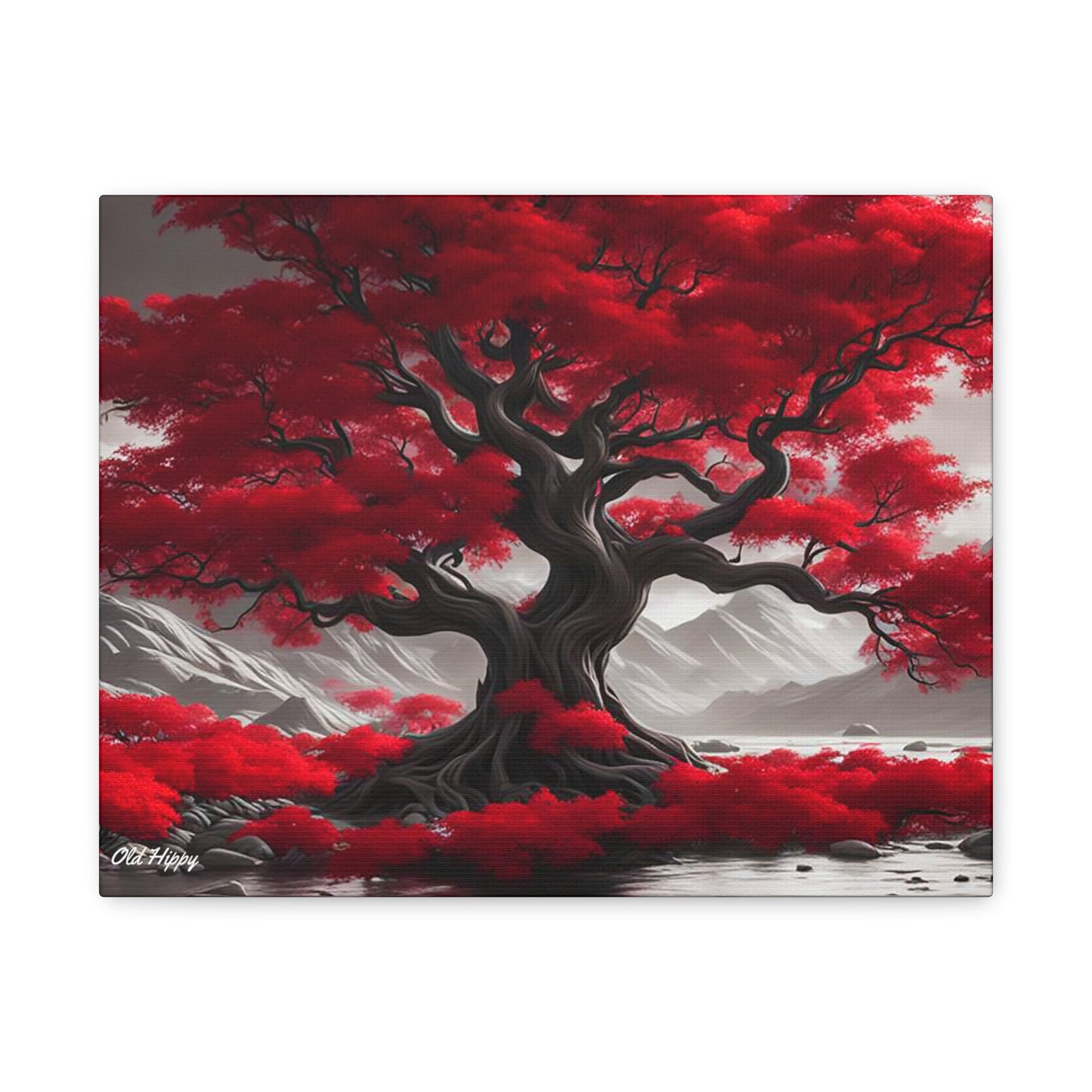 Flaming Red Tree Canvas Gallery Wrap