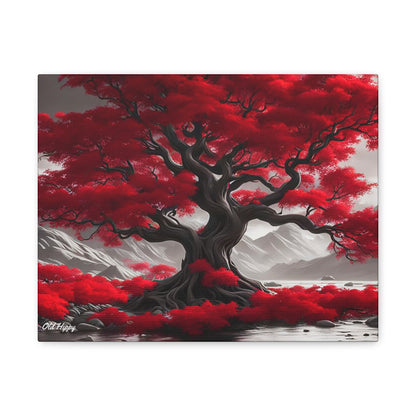 Flaming Red Tree Canvas Gallery Wrap