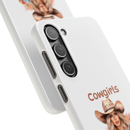 Cowgirls Phone Case — "Real Cowgirls Ride by Faith Not by Sight" Christian Western iPhone Snap Case