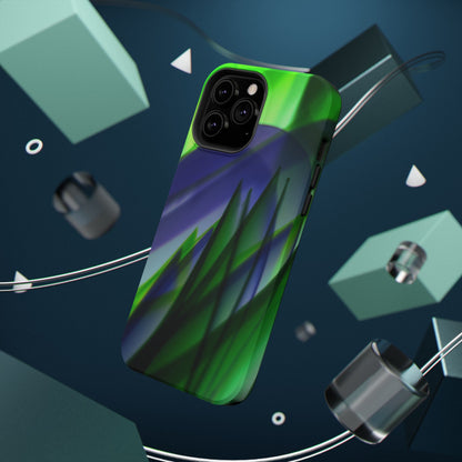 — Green Blue Abstract Wave Design Impact-Resistant Phone Case