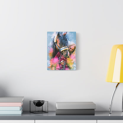 Kindred Spirits” – Girl and Horse Watercolor-Style Canvas