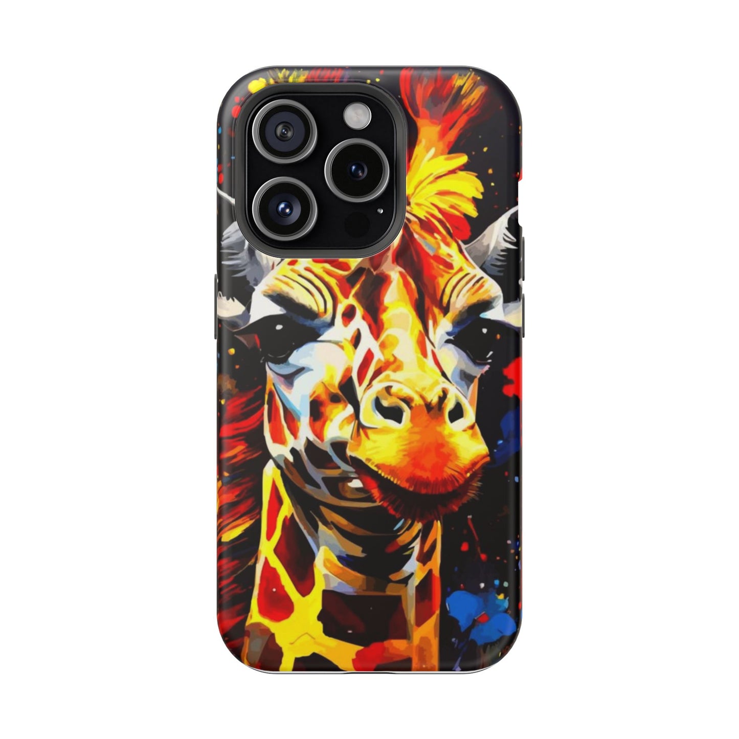 Funky Giraffe Art Impact-Resistant Phone Case —