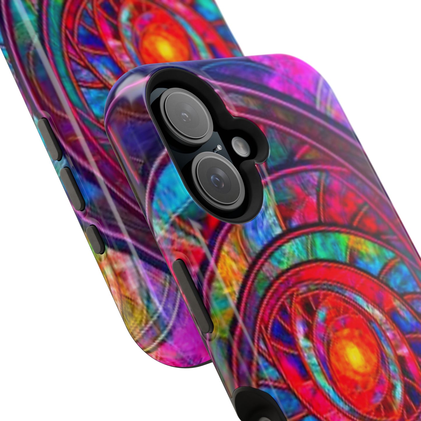 Protective Phone Case — Vibrant Abstract Mandala Impact-Resistant Design