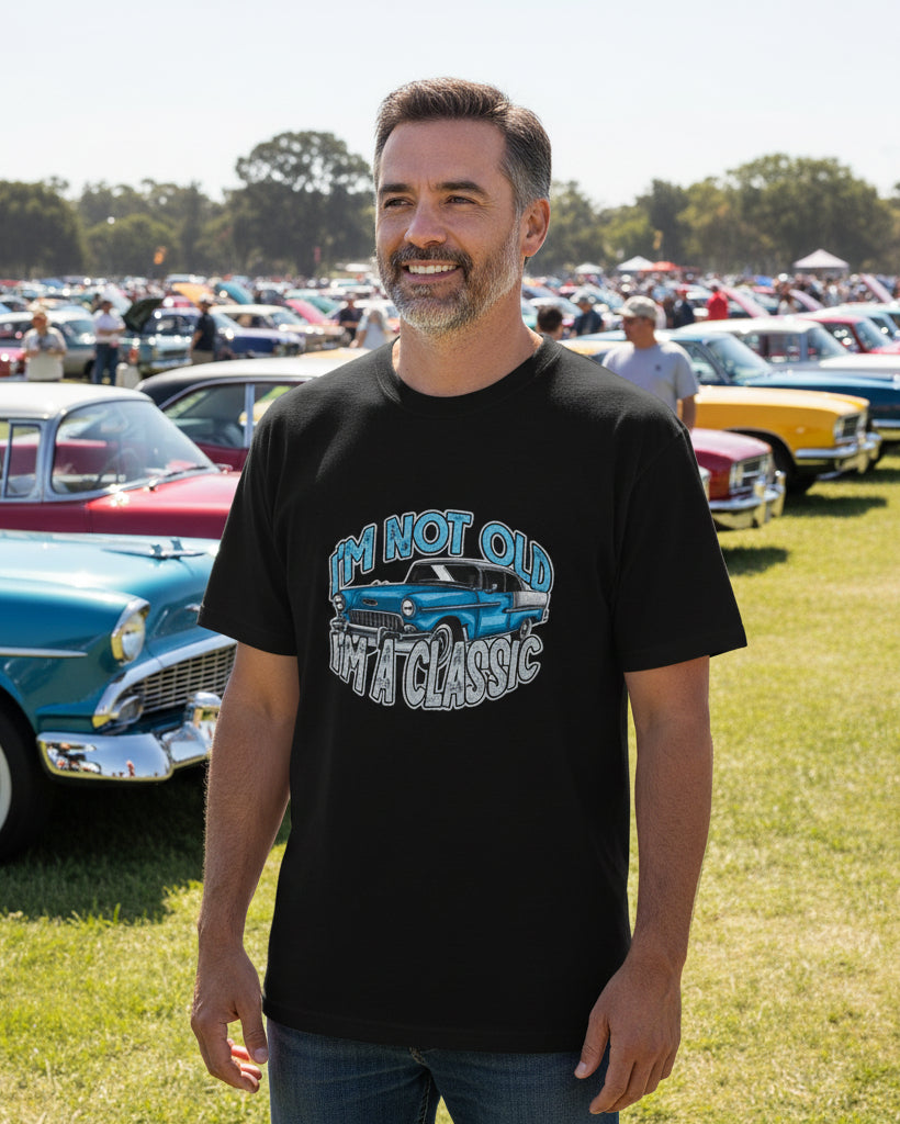 Classic Car T-Shirt for Senior Men — Vintage Auto Tee