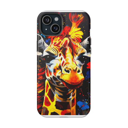 Funky Giraffe Art Impact-Resistant Phone Case —