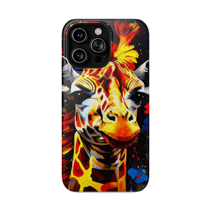 Funky Giraffe Art Impact-Resistant Phone Case —