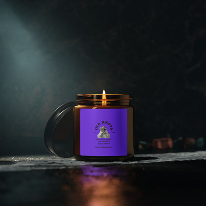 Scented Soy Candle — 'Old Hippys' Amber Jar (Multi-Size)