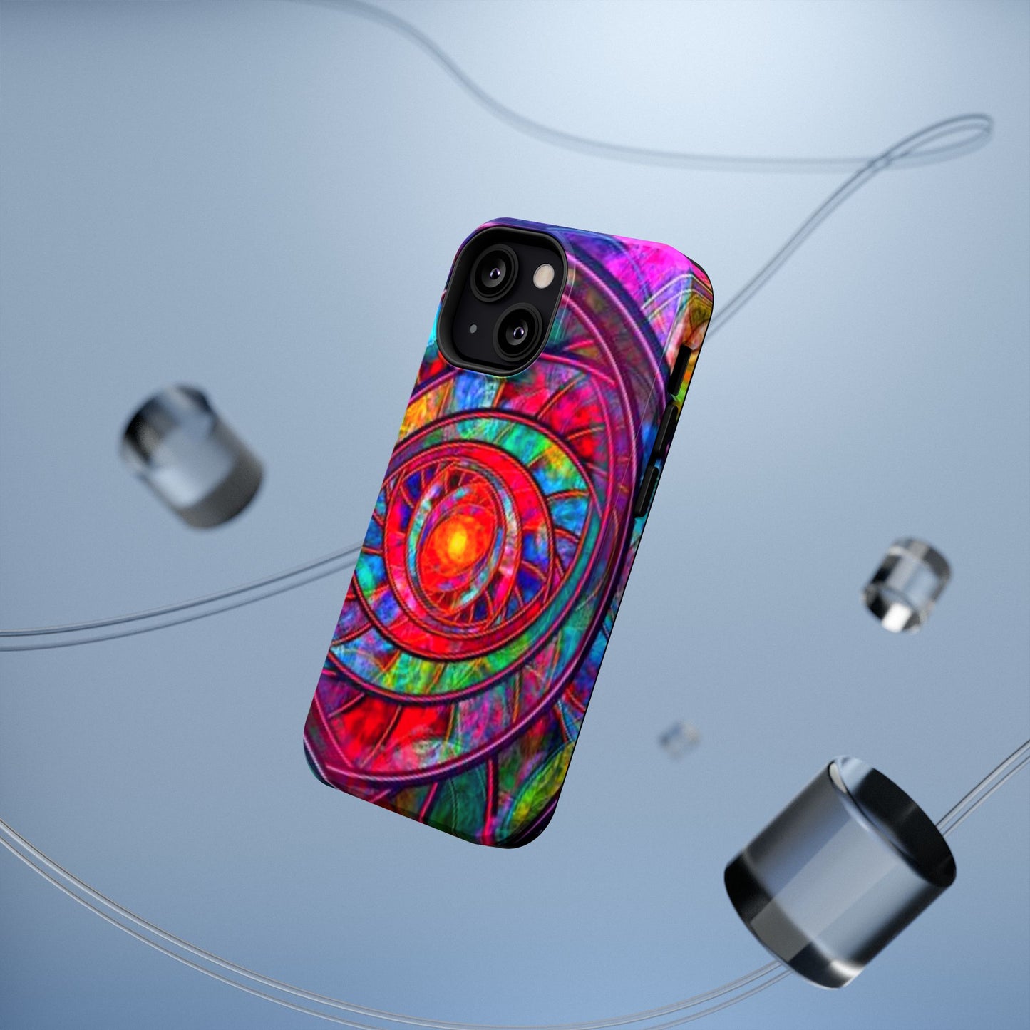 Protective Phone Case — Vibrant Abstract Mandala Impact-Resistant Design