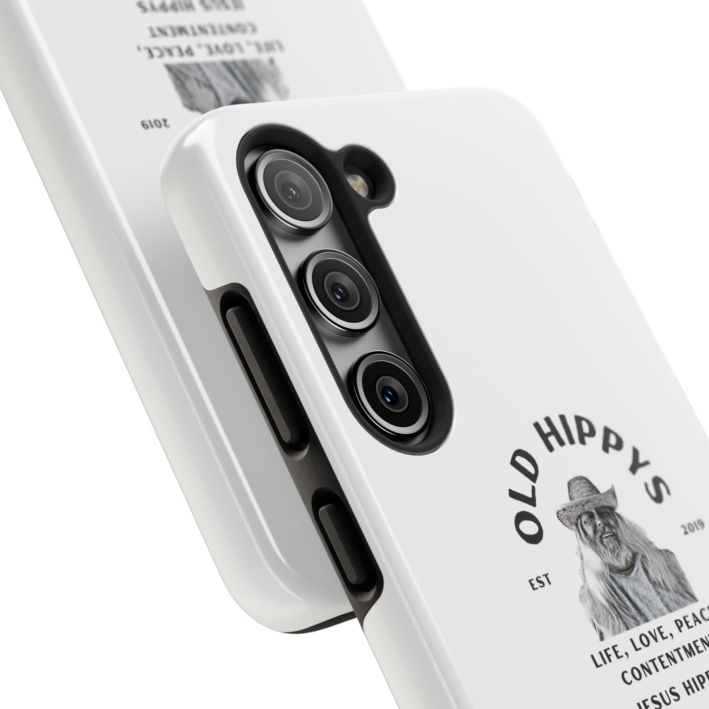 Old Hippys Phone Case — 'Life, Love, Peace, Contentment' Tough Protective Case